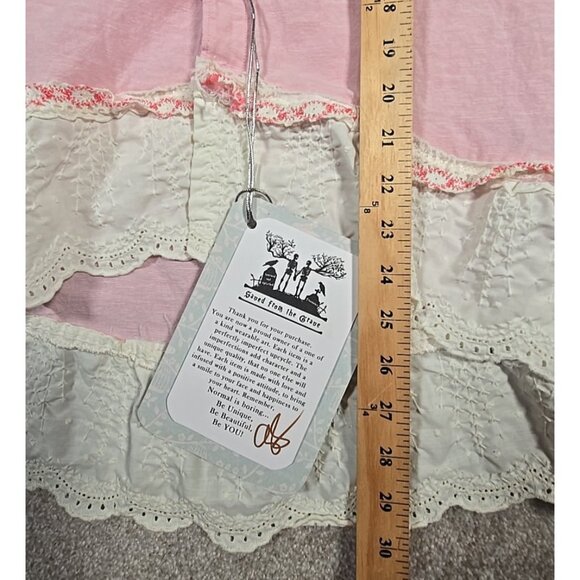 OOAK Magnolia Boho Tunic Upcycle Shacket Cover Up Cotton Linen Blend Pink Sz XL - Picture 5 of 16
